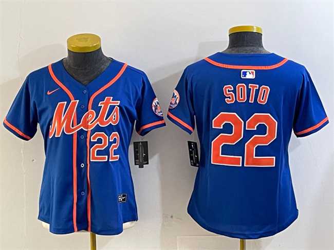 Women%27s New York Mets #22 Juan Soto Royal 2024 Alternate Limited Stitched Jersey
